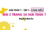 Giải bài 2 trang 16 Toán 7 Tập 1 SGK Cánh Diều